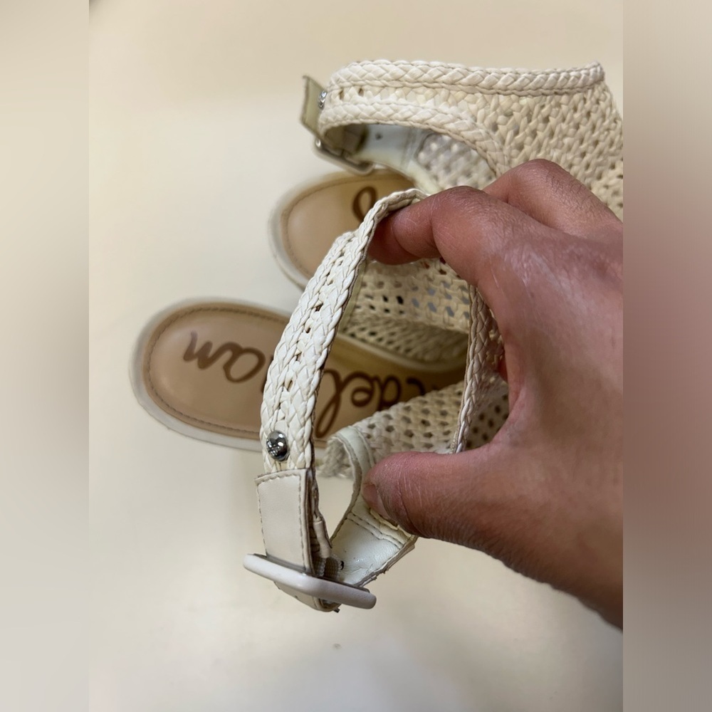 - Sam Edelman Evie Basket Ivory Sandals - Picture 3 of 6